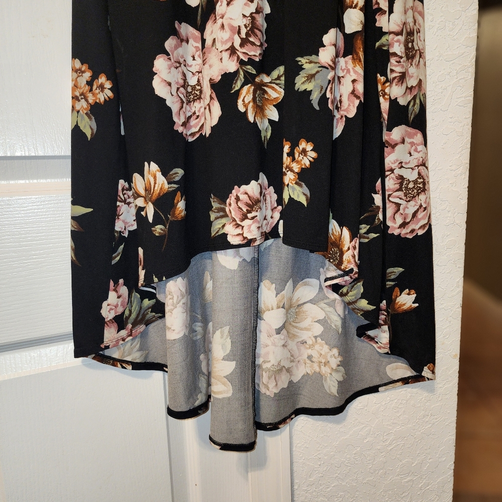 Fortune+Ivy Floral Hi-Low Midi Wrap Around Dress Short Sleeves Size 1X - Picture 5 of 8
